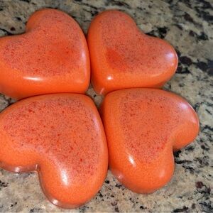 Set of Four Heart-Shaped Orange Soaps